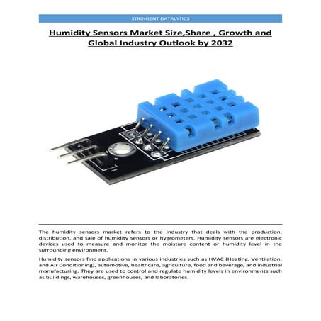 Humidity Sensor Market Trends and Outlook Report 2034 | PDF