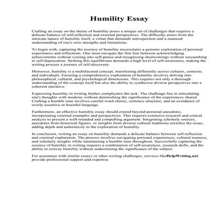 Humility Essay | PDF