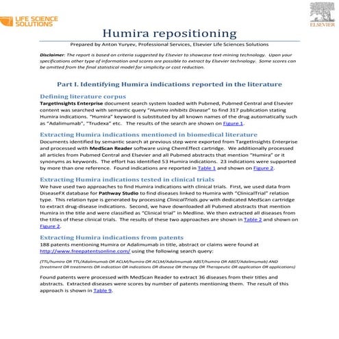 Humira repositioning report