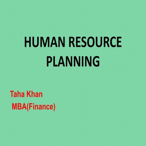 Human resource planning
