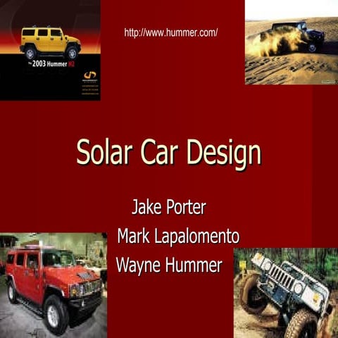 Hummer Solar Car Design