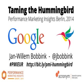 Taming the Hummingbird - #PMIEUR Be...