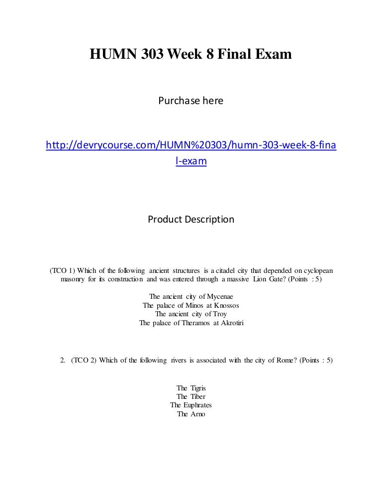 Humn 303 week 8 final exam essay examples 08 picture