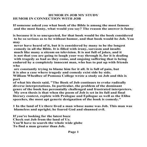 Humor in connection with job