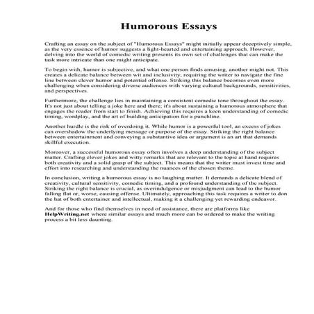 Examples Of Humorous Essays.pdf
