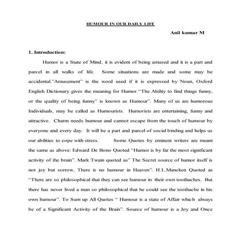 Humour in our daily life 