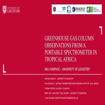 Humpage, Neil: Greenhouse gas column observations from a portable spectromete...