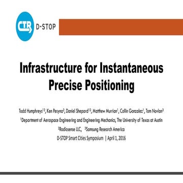 Infrastructure for Instantaneous Precise Positioning