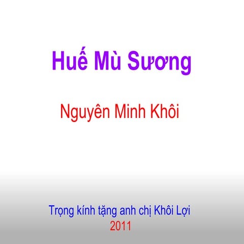 Huế Mù Sương - Nguyên Minh Khôi 