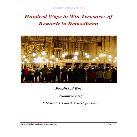 Hundred Ways to Win Treasures of  Rewards in Ramadhaan