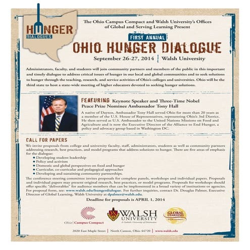 Ohio Hunger Dialogue call for proposals
