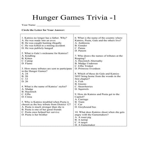 Hunger games trivia1revised