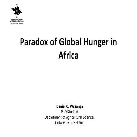 Hunger paradox in Sub-Saharan Africa