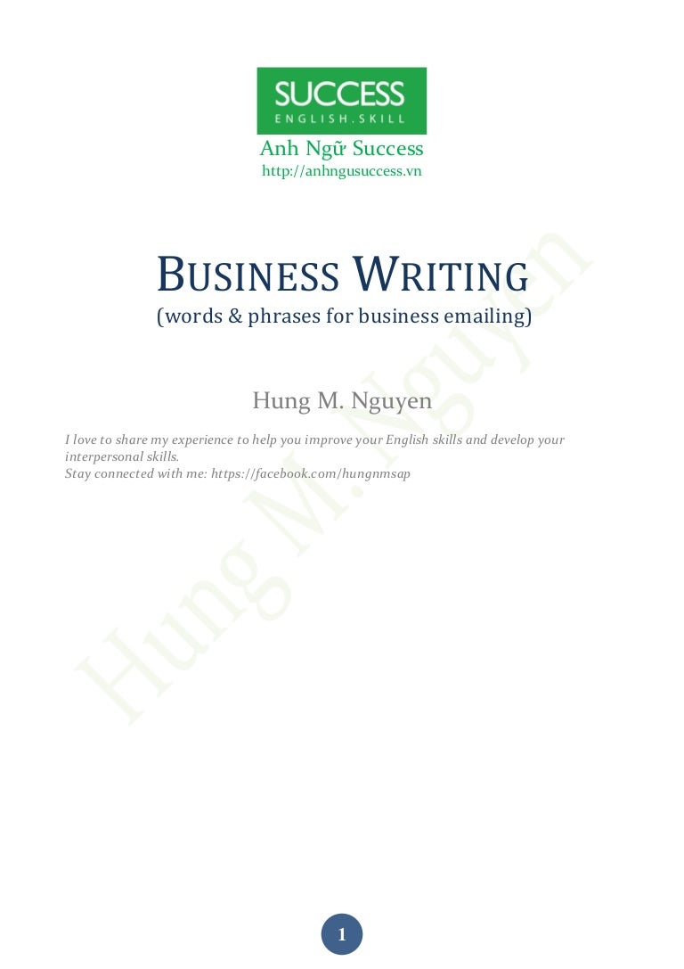 Guide For Writing Business Emails Hung M Nguyen