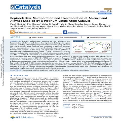 Regioselective Multiboration and Hydroboration of Alkenes and Alkynes Enabled...