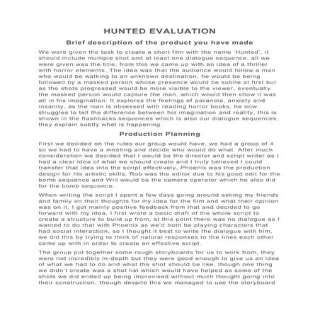 Hunted evaluation