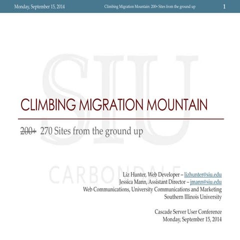 Climbing Migration Mountain: 200+ Sites from the Ground Up