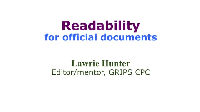 Hunter's Readability Workshop 2018.02.13