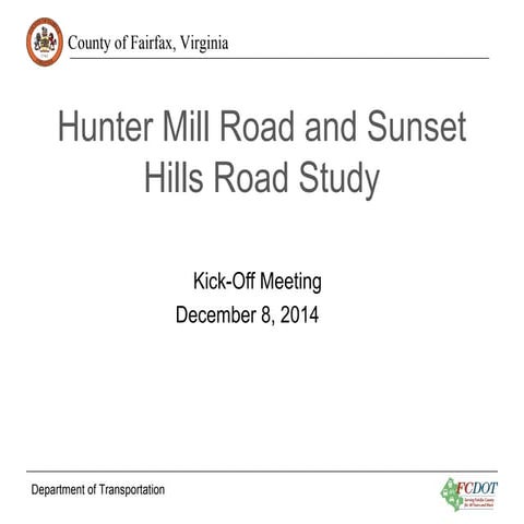 Hunter Mill Road and Sunset Hills Road Study