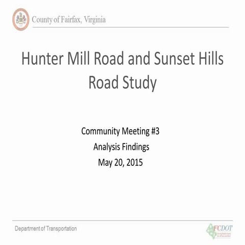 Hunter Mill Road and Sunset Hills Road Study