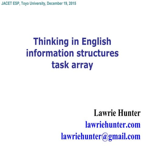 "Thinking in English" information structures task array