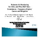 Perimeter Air Monitoring for VOCs and PM at MGP Sites- Exceedances – Frequenc...