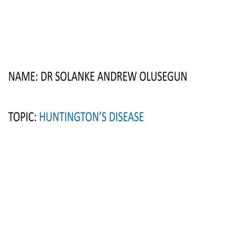 Huntigton's disease