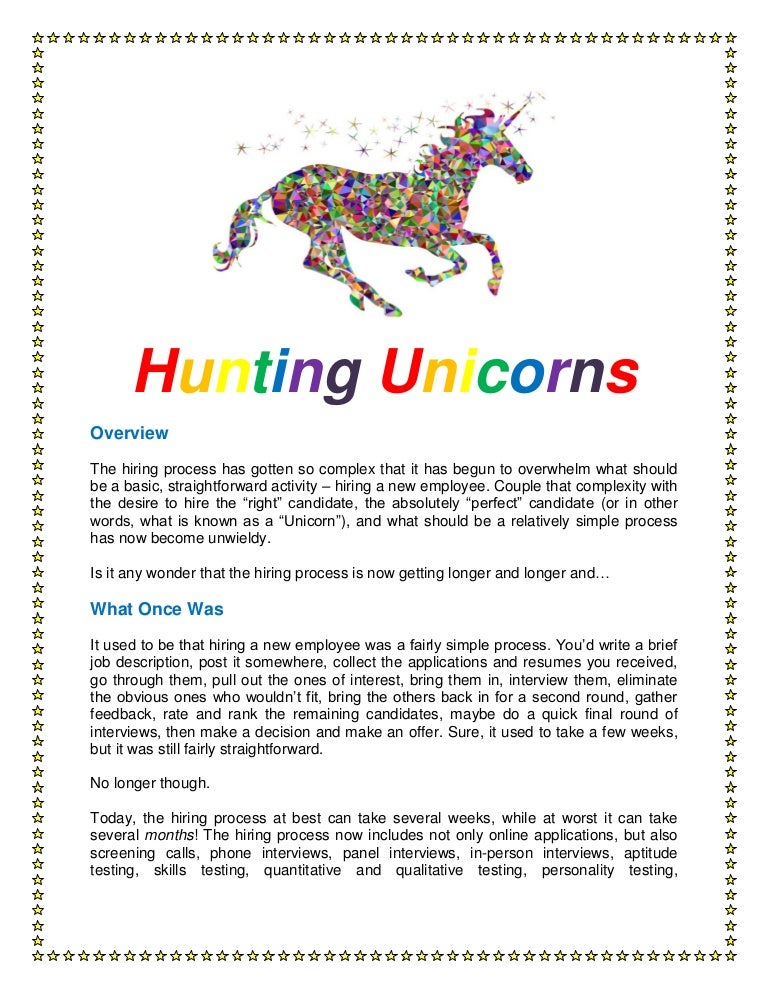 Hunting unicorns