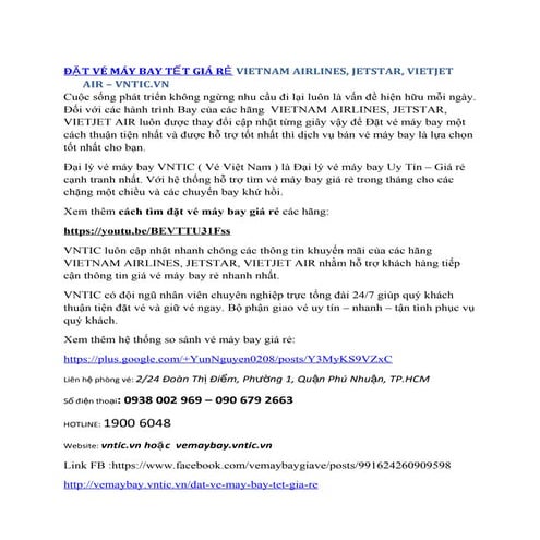 Huong dan dat ve may bay VNTIC.VN