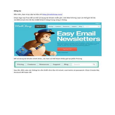 HƯỚNG DẪN SỬ DỤNG MAILCHIMP