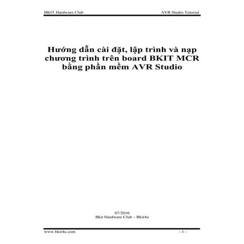 Hướng dẫn sử dụng AVR studio