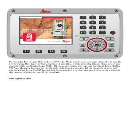 Hướng dẫn sử dụng máy toàn đạc điện tử Leica Flexline TS07-P1 | PDF