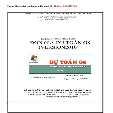 Hướng dẫn sử dụng phần mềm dự toán G8 - tailieuxaydung123.blogspot.com