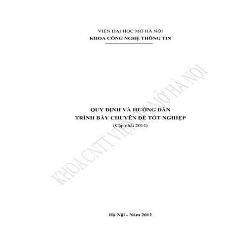 Hướng dẫn trình bày chuyên đề tốt nghiệp