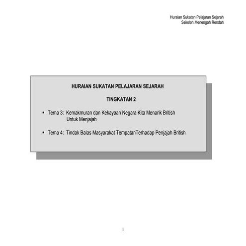Huraian tingkatan 2 sejarah