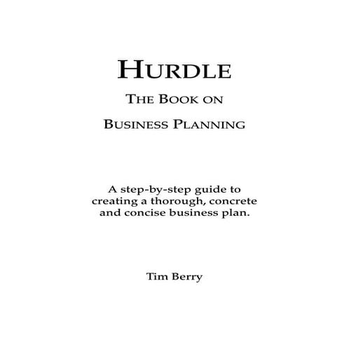 hurdle book business planning pdf