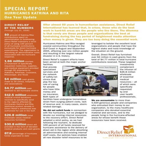Hurricanes katrina and rita one year