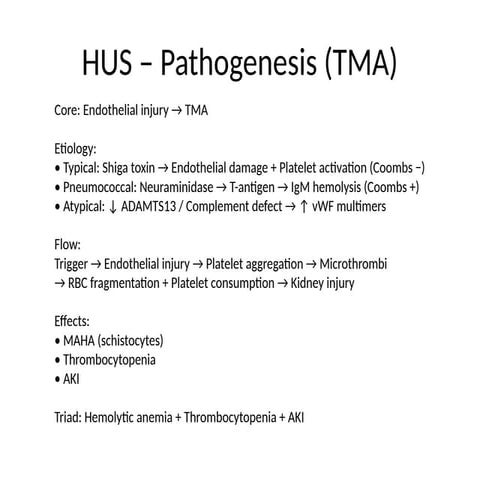 Understanding Hemolytic Uremic Syndrome (HUS) Pathogenesis and TMA ...