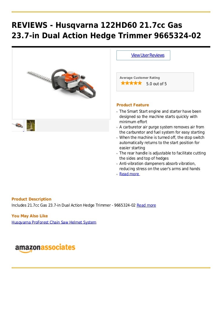 husqvarna gas powered hedge trimmer