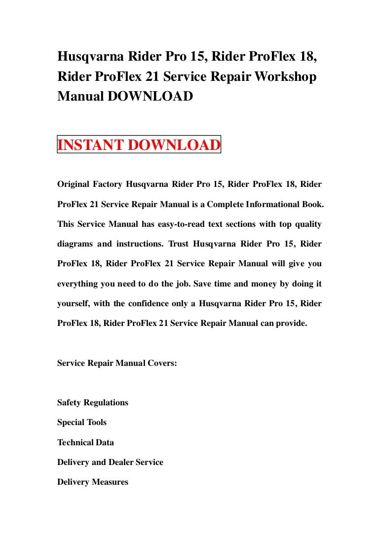 Husqvarna 325hs Hedgetrimmer Service And Repair Manual