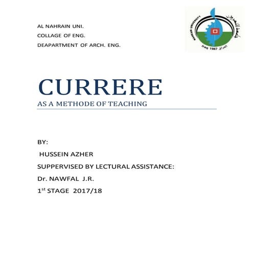 CURRERE as a Method of Teaching