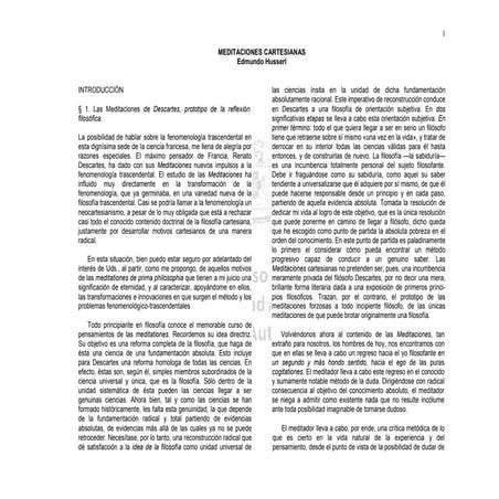 Husserl meditaciones cartesianas