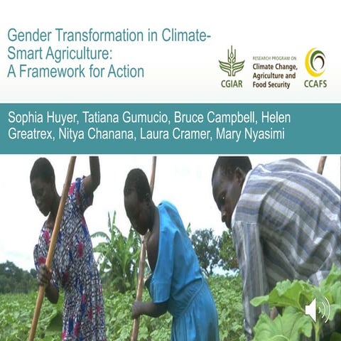 Gender Transformation in Climate-Smart Agriculture: A Framework for Action