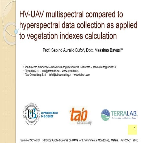 Hv uav multispectral compared to hyperspectral final