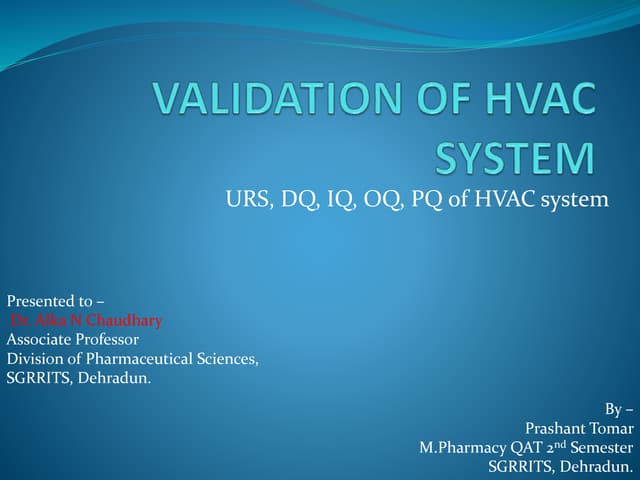 Validation of Heat ventilation air conditioning