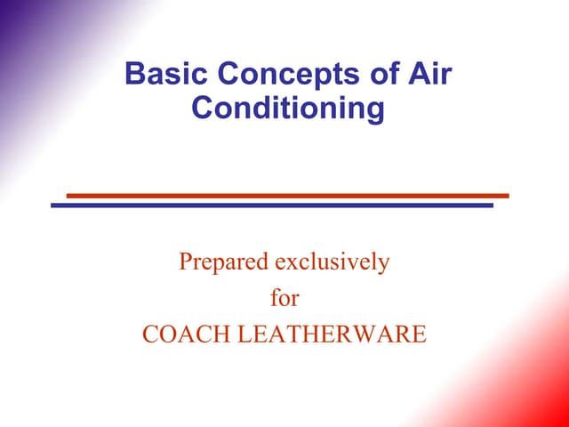 HVAC Basic Concepts of Air Conditioning
