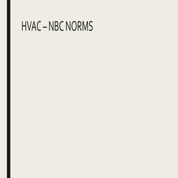 NBC NORMS FOR HVAC SYSTEMS