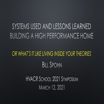 SpohnHome presentation @ 2021 HVACR Symposium