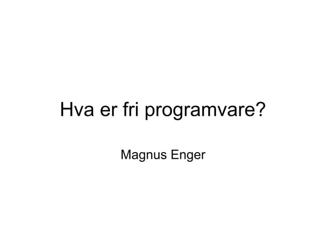 Hva er fri programvare