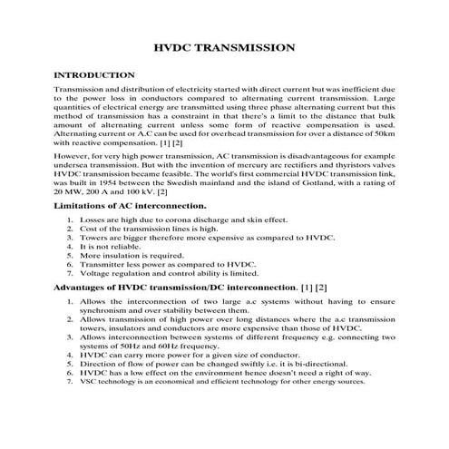 Hvdc transmission